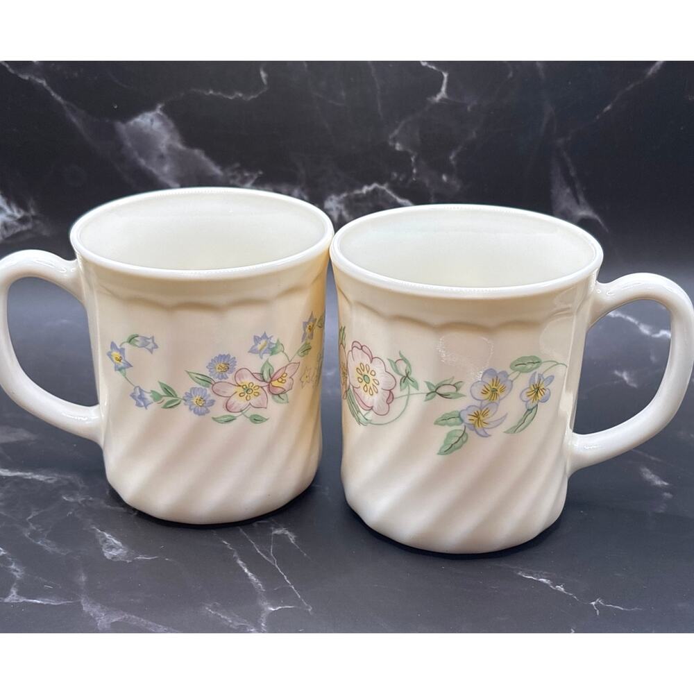Arcopal France Champetre Coffee Mugs Set of Two French Country Floral Design